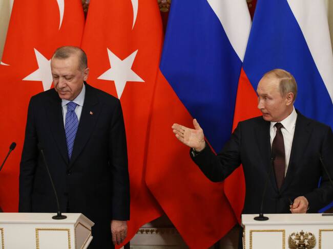 Vladimir Putin y Recep Erdogan en una cita en Moscú