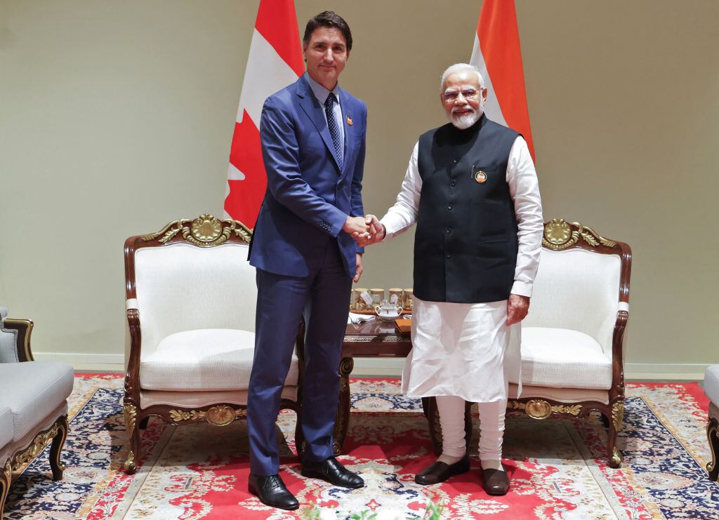 Los primeros ministros de India Narendra Modi y de Canadá Justin Trudeau