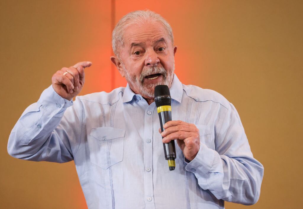 El expresidente brasileño Luiz Inácio Lula da Silva ante la prensa