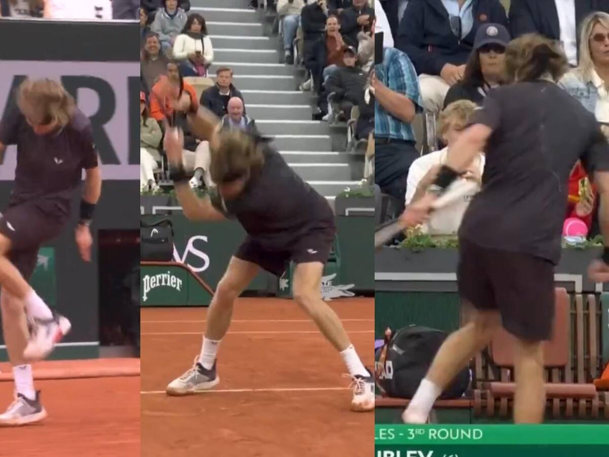 El show de Rublev en Roland Garros: gritos, patadas, raquetazos y una dura eliminación en la tercera ronda del torneo
