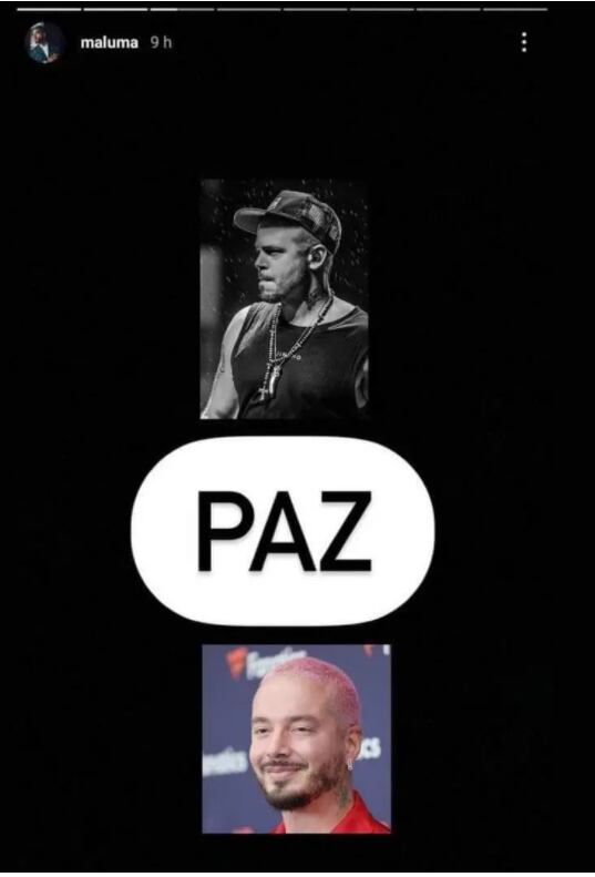 Publicación de Maluma sobre Residente y J Balvin