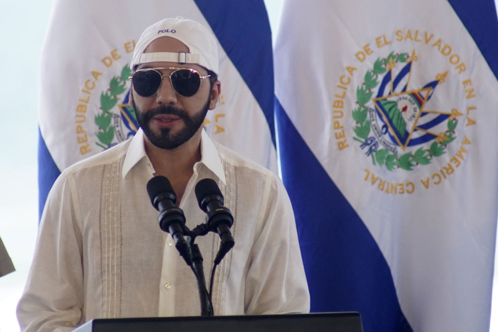 El mandatario salvadoreño Nayib Bukele en un acto oficial