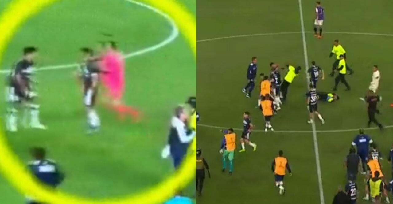 Violento final: jugadores de Universitario y Gimnasia se agreden con puños y patadas tras partido por Copa Sudamericana