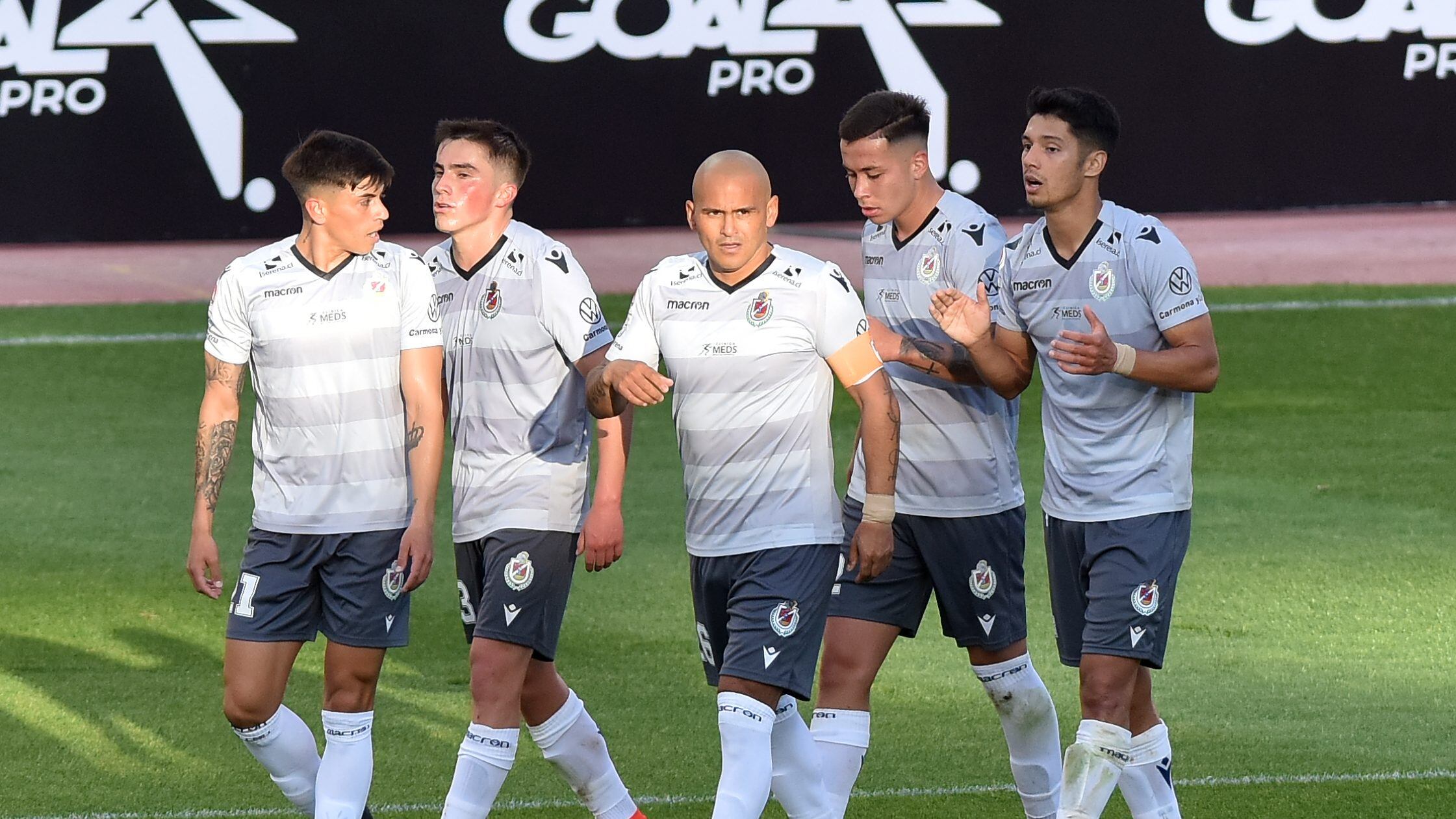 08 DE MAYO DE 2021/LA SERENAJugadores de La Serena en festejo de un gol, durante el partido valido por la fecha 7ª fecha del campeonato nacional AFP Plan Vital 2021, entre La Serena vs Ñublense, disputado en el estadio La Portada
FOTO: ALEJANDRO PIZARRO UBILLA/AGENCIAUNO