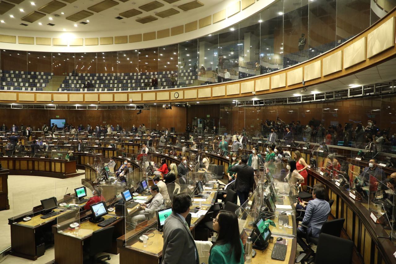 La sala de la Asamblea Nacional de Ecuador ubicada en Quito