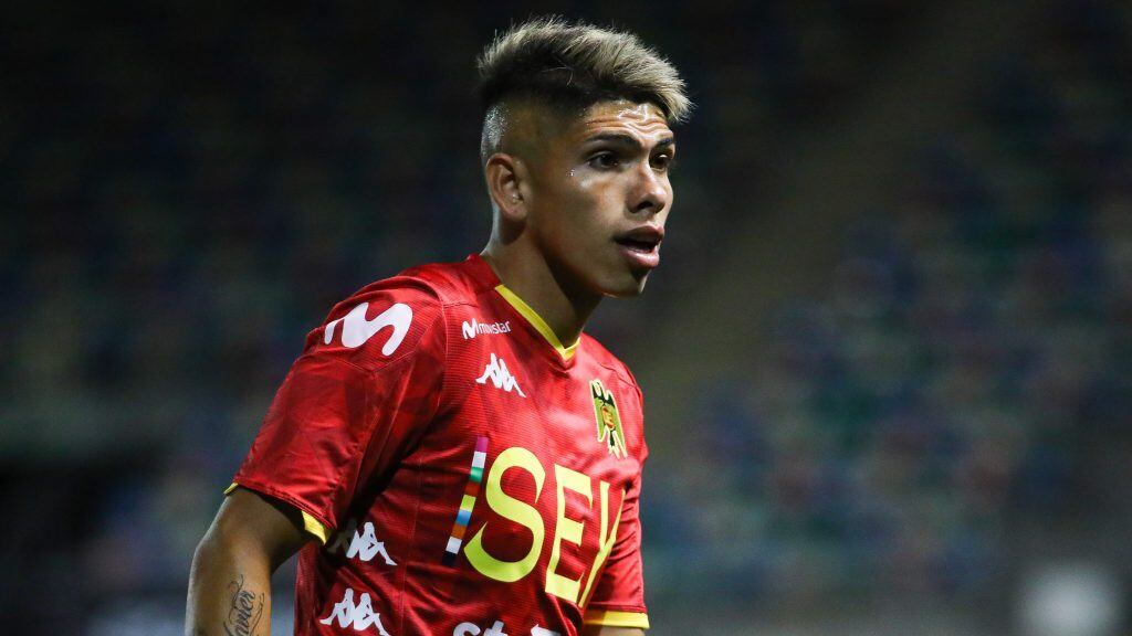 04 DE ENERO DE 2021/SANTIAGOCarlos Palacios (c), durante el partido valido por vigsimo sptima fecha del Campeonato Nacional AFP PlanVital 2020, entre Audax Italiano y Unin Espaola, disputado en el Estadio Bicentenario de La Florida.
FOTO: SEBASTIAN ORIA/AGENCIAUNO