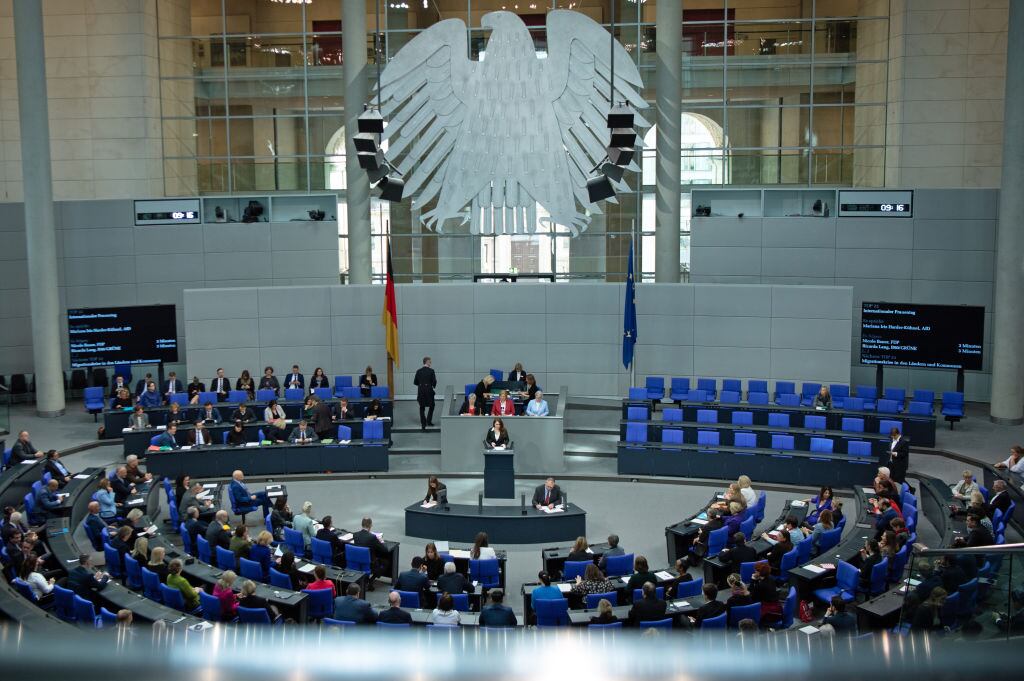 El Bundestag, el parlamento germano, durante una sesión de debates en la ciudad de Berlín en Alemania.