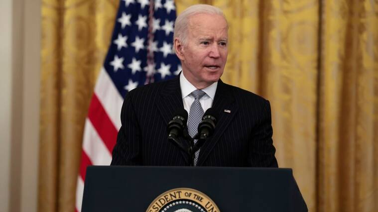WASHINGTON, DC - FEBRUARY 02: U.S. President Joe Biden gives remarks during a Cancer Moonshot initiative event in the East Room of the White House on February 02, 2022 in Washington, DC. During the event, President Biden announced the administration’s new goals for the initiative that includes reducing the death rate from cancer over the next 25 years and improving the quality of life for people who have survived cancer or are living with it. The initiative was started by Biden when he was the Vice President in 2016. (Photo by Anna Moneymaker/Getty Images)