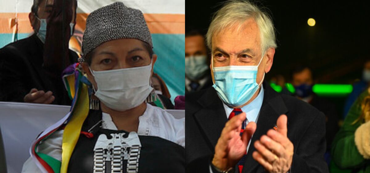 Elisa Loncón y Presidente Sebastián Piñera