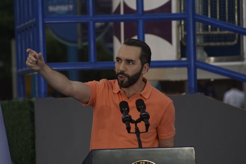El presidente de El Salvador, Nayib Bukele, en un acto oficial