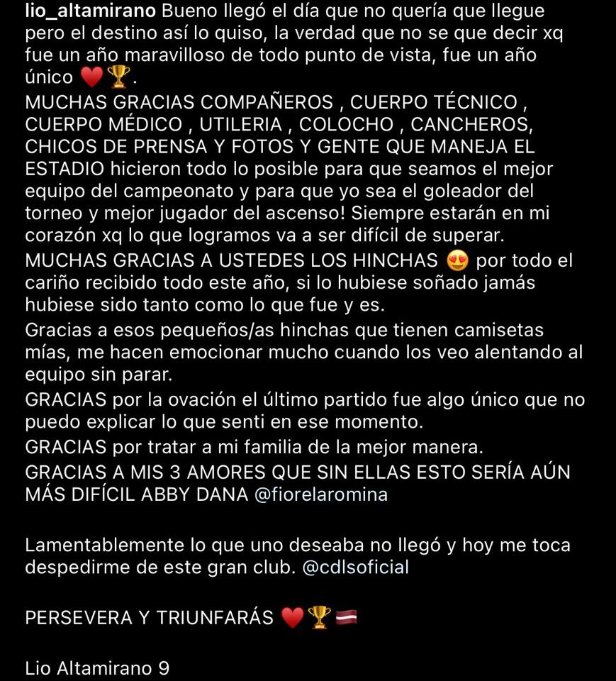 “Llegó el día que no quería que llegue”: goleador de Deportes La Serena anunció su salida del club