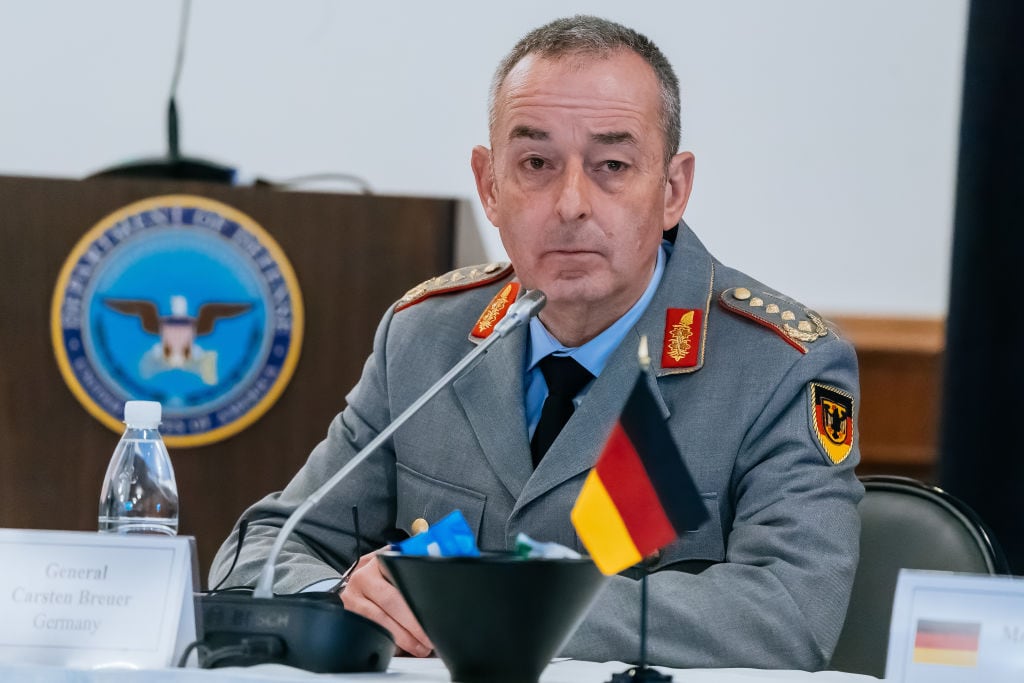 El jefe del Estado Mayor de la Bundeswehr, las Fuerzas Armadas de Alemania, Carsten Breuer, durante una cita de la alianza militar OTAN.