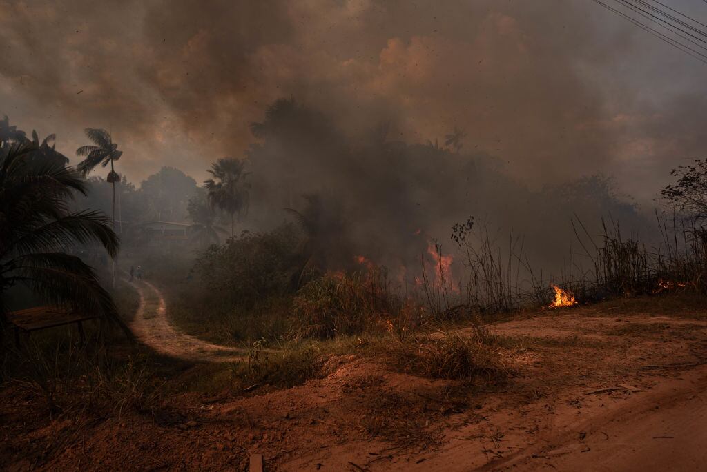 Fuego consume parte del Amazonas en el estado Manaos en Brasil