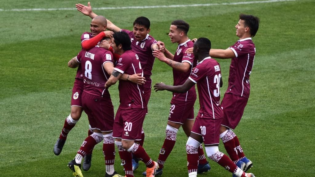 14 DE OCTUBRE DE 2020/LA SERENAJugadores de La Serena en festejo de un gol, durante el partido por la fecha 15 del Campeonato Nacional AFP PlanVital 2020, entre Deportes La Serena y Palestino, disputado en el Estadio La Portada.
FOTO: ALEJANDRO PIZARRO UBILLA/AGENCIAUNO