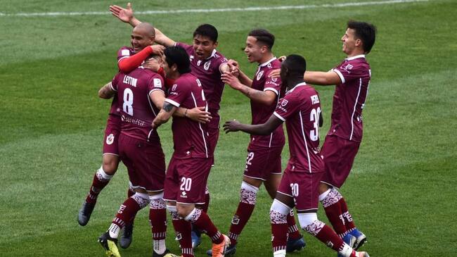 14 DE OCTUBRE DE 2020/LA SERENAJugadores de La Serena en festejo de un gol, durante el partido por la fecha 15 del Campeonato Nacional AFP PlanVital 2020, entre Deportes La Serena y Palestino, disputado en el Estadio La Portada.
FOTO: ALEJANDRO PIZARRO UBILLA/AGENCIAUNO