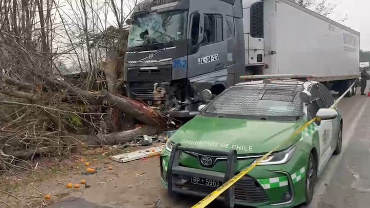 Detienen a dos hombres tras robo de camión en San Bernardo: uno de los involucrados terminó con herida de bala