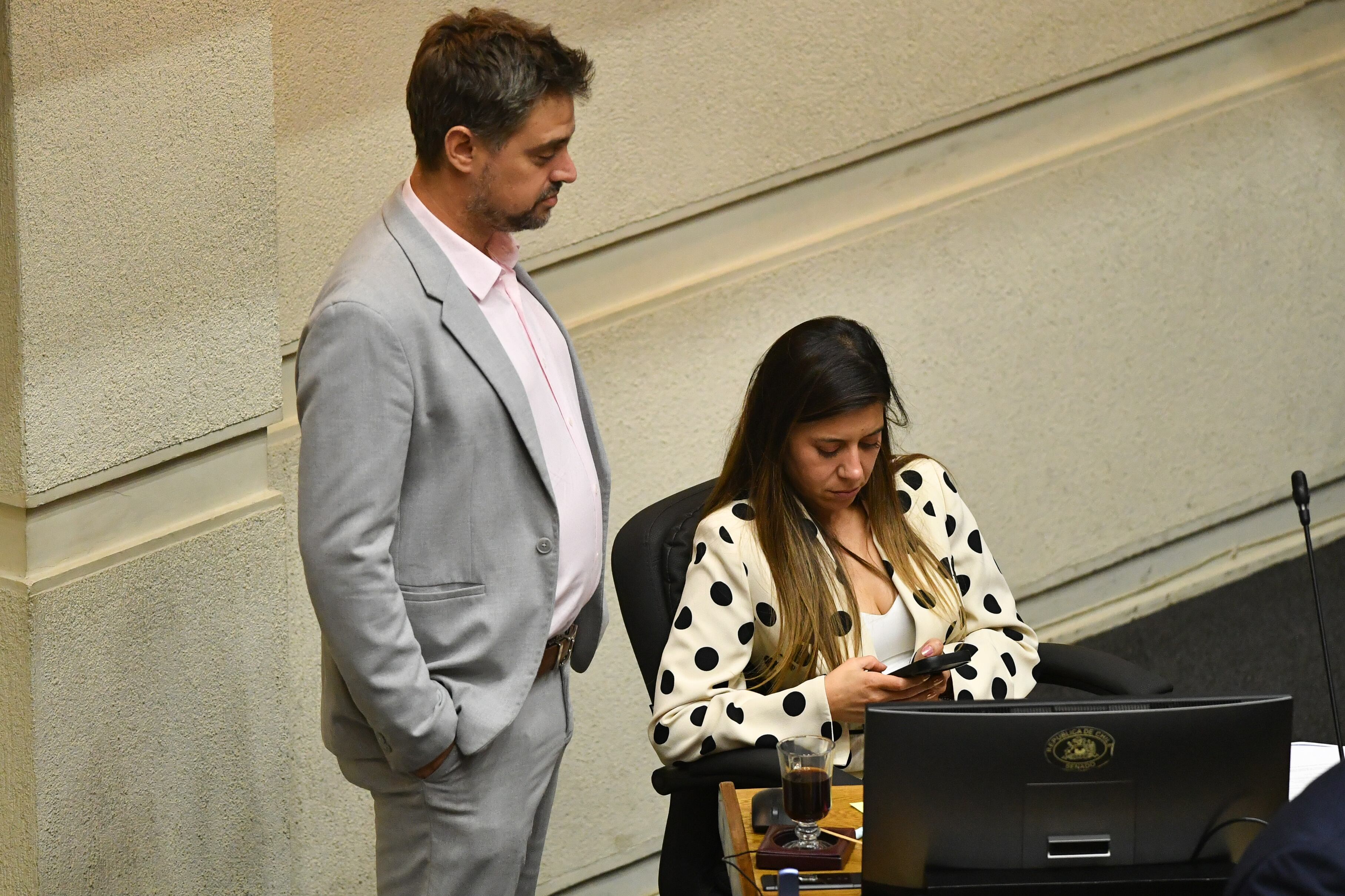 La senadora Daniela Ciccardini (PS) durante el debate