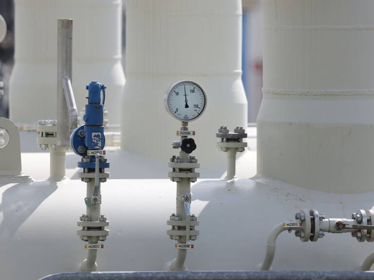 Un recipiente del gas que llega desde Rusia al territorio alemán