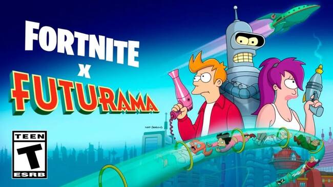 fortnite x futurama - colaboración