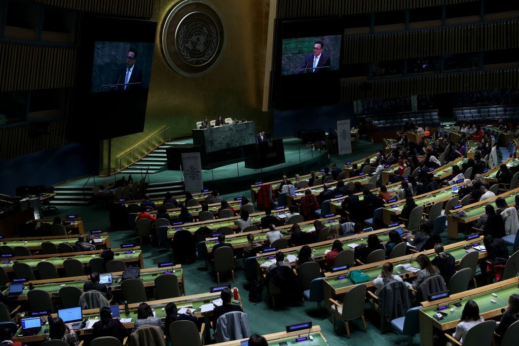 La sala de la asamblea general de la ONU
