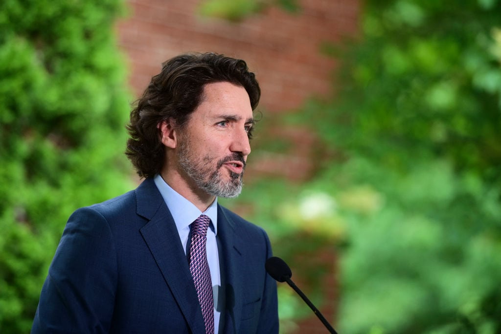 El primer ministro canadiense Justin Trudeau dando un discurso Ottawa