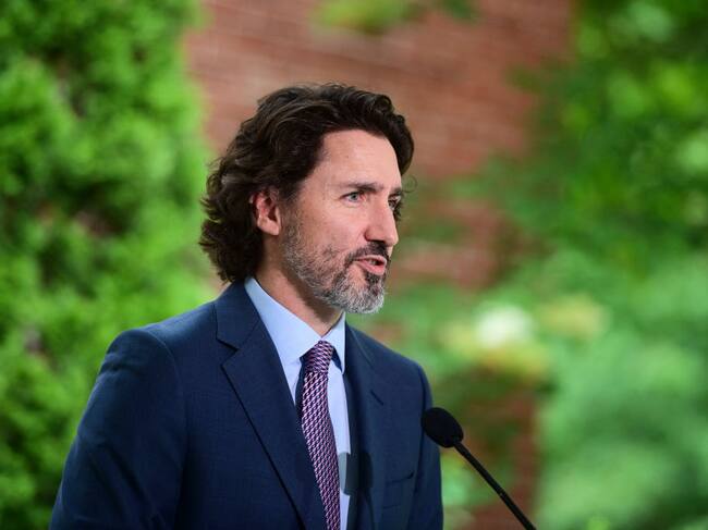 El primer ministro canadiense Justin Trudeau dando un discurso Ottawa