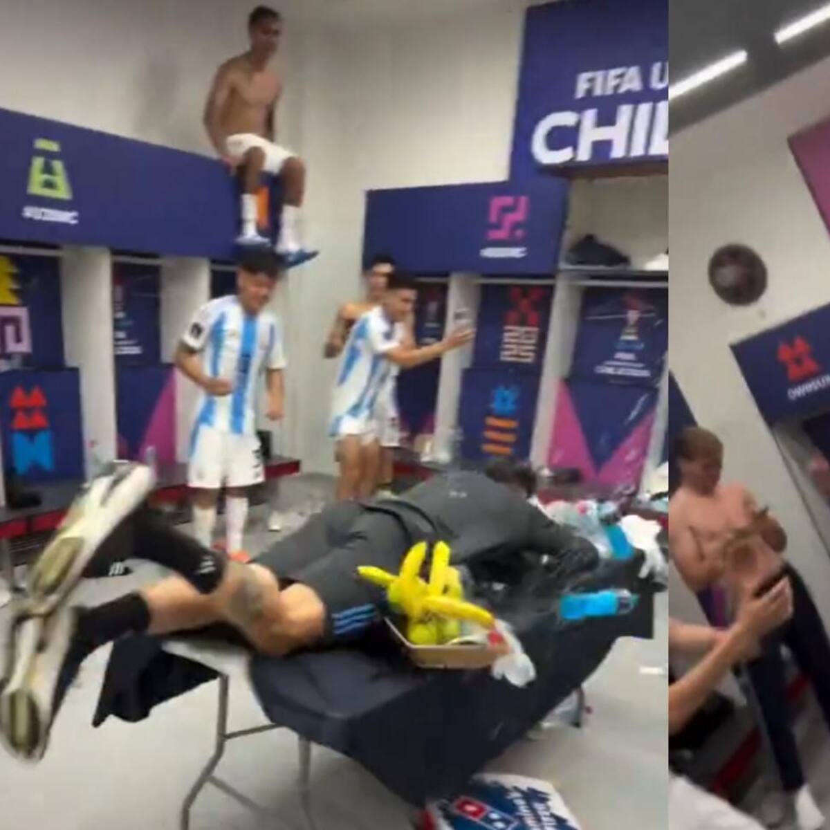 Desórdenes y burlas contra Colombia: el desatado festejo del plantel de Argentina tras avanzar a la final del Mundial Sub 20