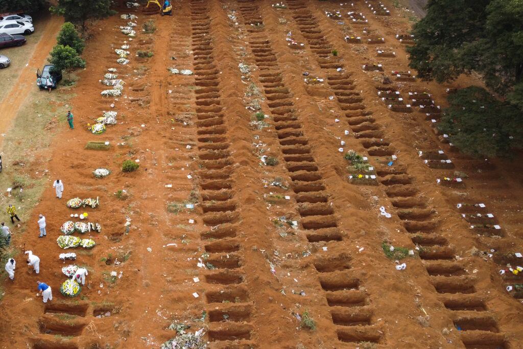 El cementerio Vila Formosa de Sao Paulo recibe víctimas del Covid-19