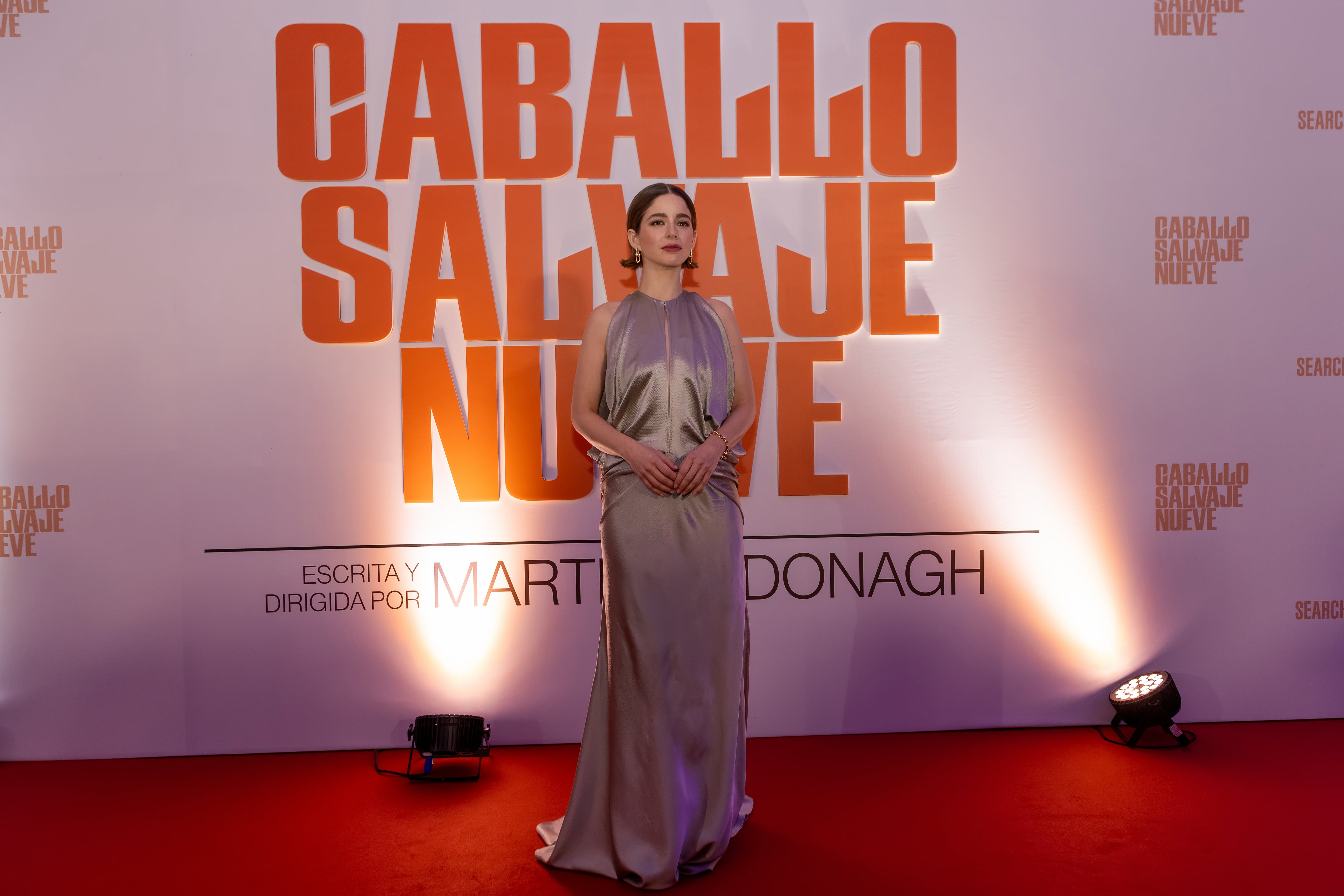 SANTIAGO, CHILE - OCTOBER 21: Chilean actress Mariana Di Girolamo pose for photographers during the red carpet and premiere for the movie "Wild Horse Nine" at Cinepolis Los Trapenses on October 21, 2026 in Santiago, Chile. (Photo by Marcelo Hernandez/Getty Images for Disney)