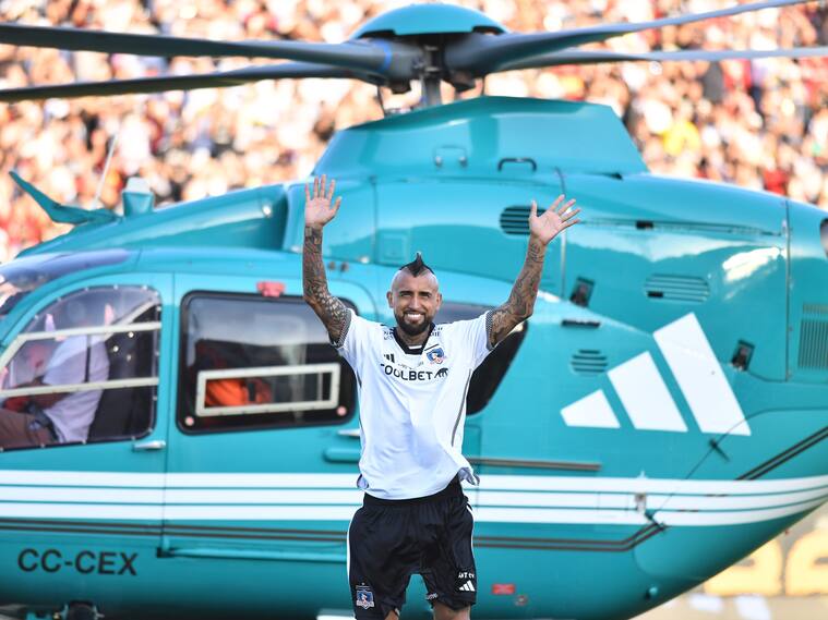 Arturo Vidal llegó en helicóptero al Monumental | Agencia Uno