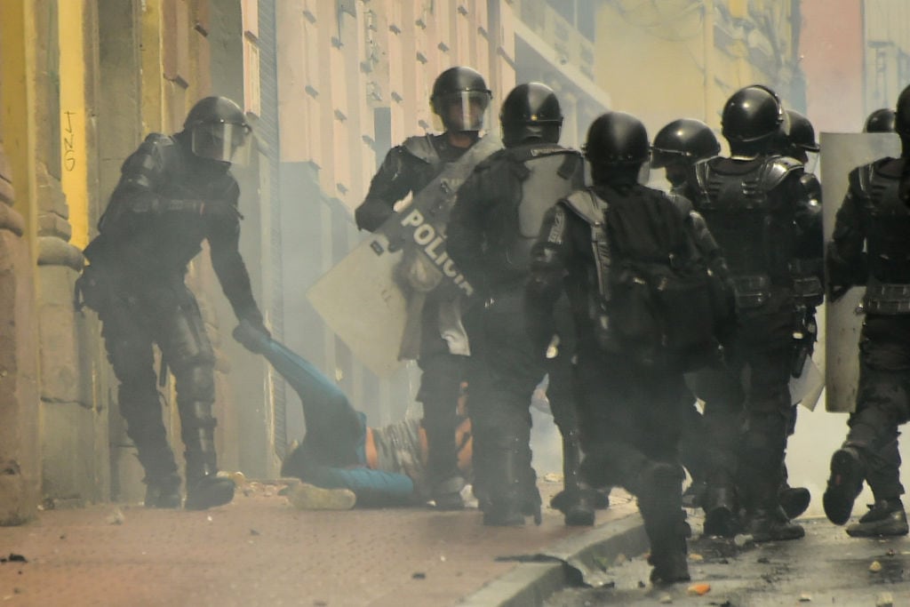 La represión policial durante las protestas en Ecuador