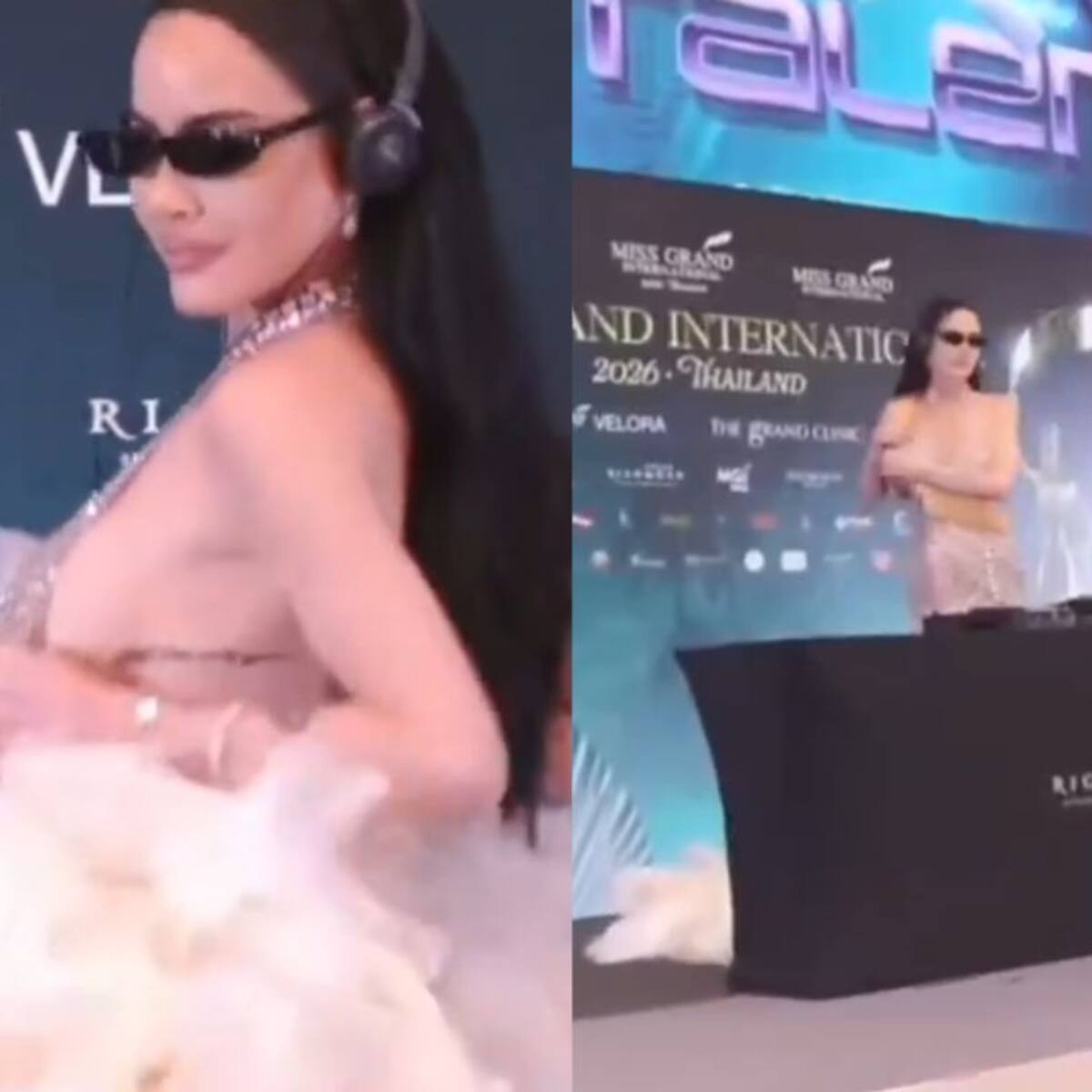 Vestido le jugó una mala pasada: Ignacia Michelson sufre inesperado destape durante show en Miss Grand International