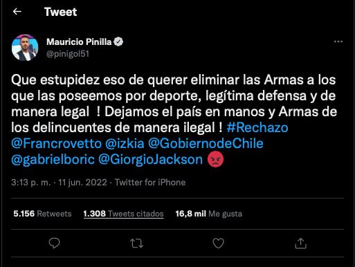 Captura Twitter Mauricio Pinilla
