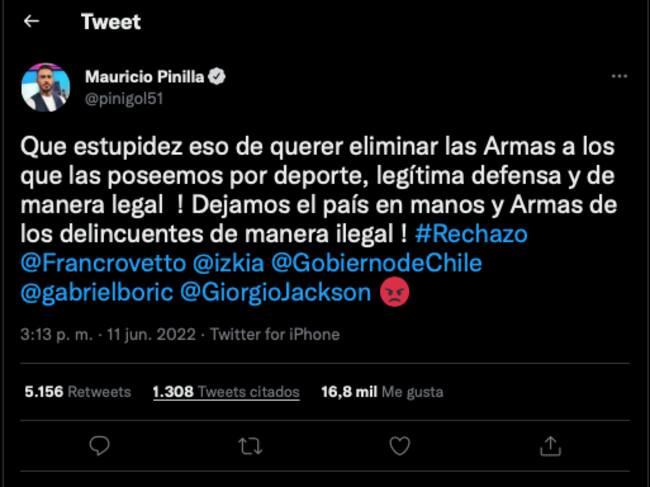 Captura Twitter Mauricio Pinilla