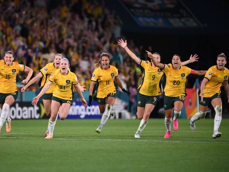 Festejo alocado de Australia tras llegar a semis del Mundial Femenino 2023
