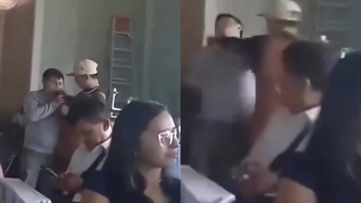 “Está bien rica tu esposa”: registran brutal agresión de payaso a chofer ebrio en plena celebración navideña