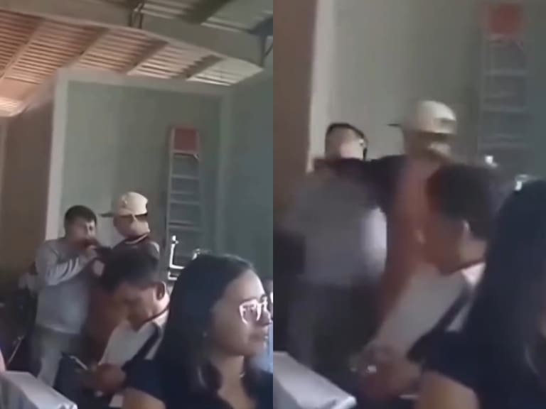 “Está bien rica tu esposa”: registran brutal agresión de payaso a chofer ebrio en plena celebración navideña