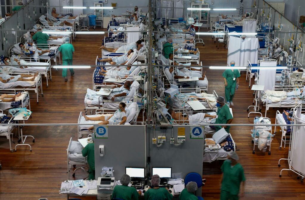 Un hospital de campaña para pacientes Covid-19 en Sao Paulo