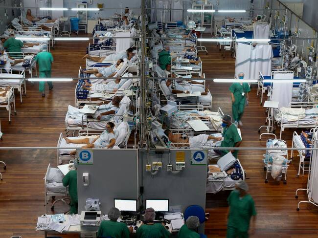 Un hospital de campaña para pacientes Covid-19 en Sao Paulo