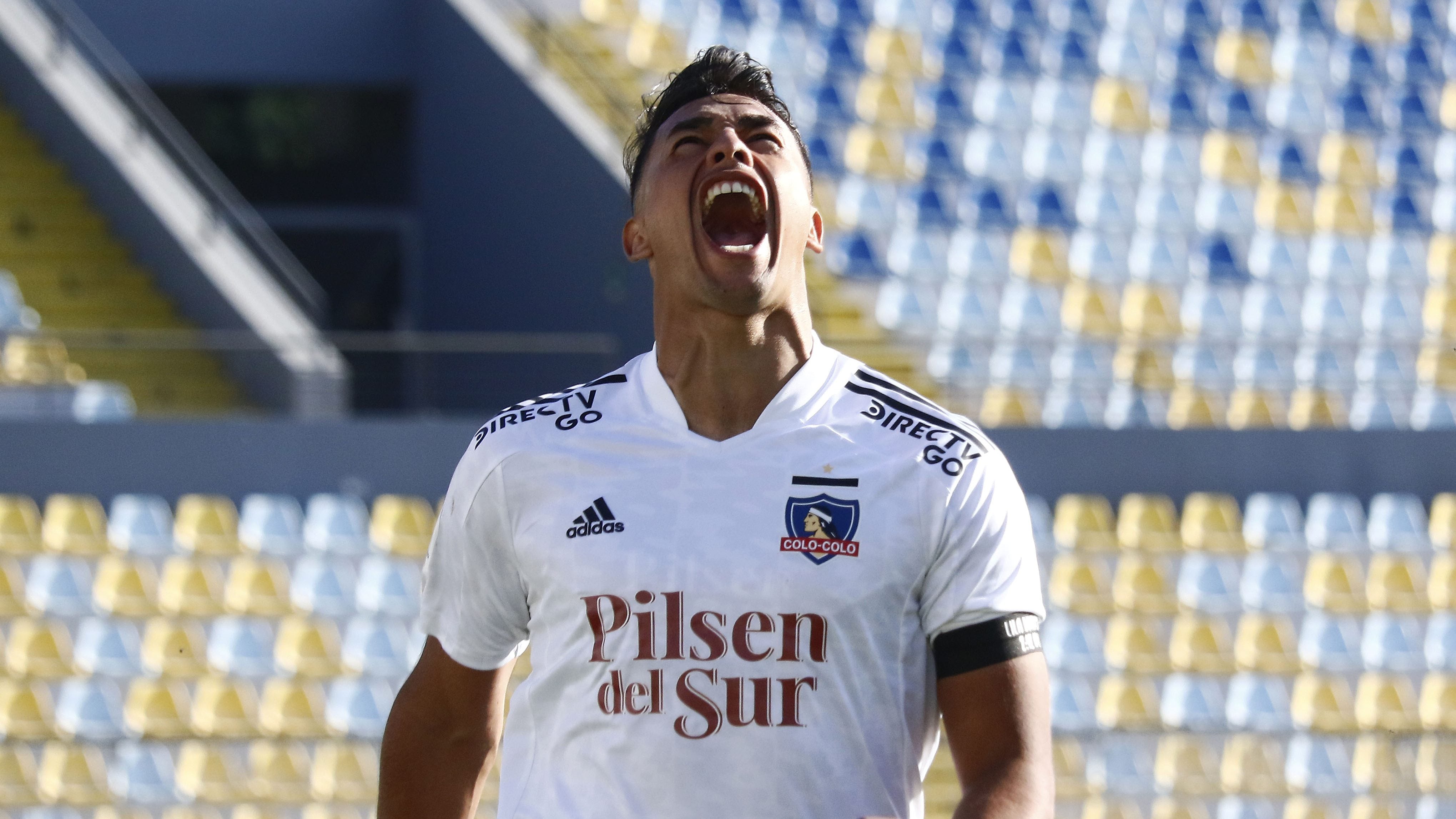 18 DE ABRIL DE 2021/VIÑA DEL MARIvan Morales en festejo de su gol y el 0-1, durante el partido valido por la fecha 3 del Campeonato Nacional AFP PlanVital 2021, entre Everton y Colo Colo, disputado en el Estadio Sausalito.
FOTO: LEONARDO RUBILAR CHANDIA/AGENCIAUNO