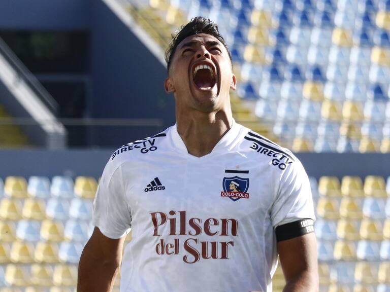 18 DE ABRIL DE 2021/VIÑA DEL MARIvan Morales en festejo de su gol y el 0-1, durante el partido valido por la fecha 3 del Campeonato Nacional AFP PlanVital 2021, entre Everton y Colo Colo, disputado en el Estadio Sausalito.
FOTO: LEONARDO RUBILAR CHANDIA/AGENCIAUNO