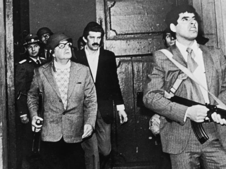 Salvador Allende photographed the day of the coup which overthrew him. (Photo by Serge Plantureux/Corbis via Getty Images)