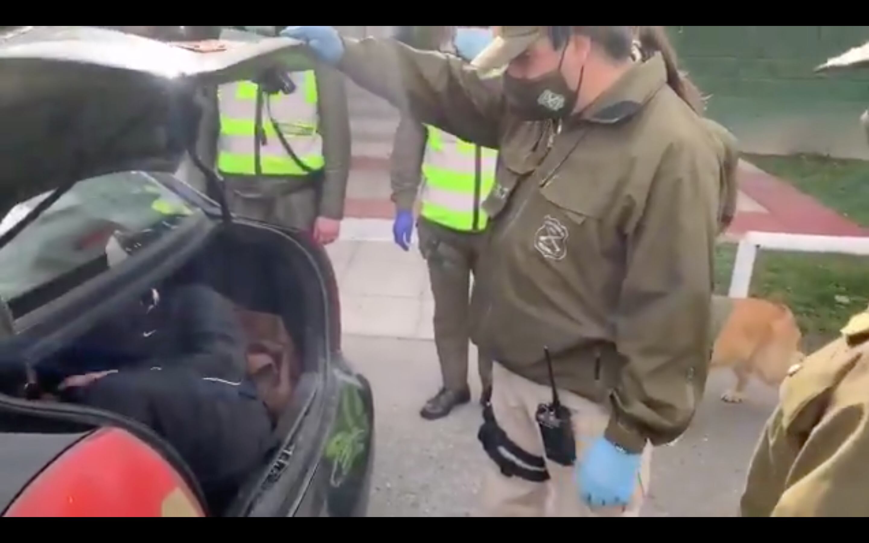 Hombre en maletero de un taxi