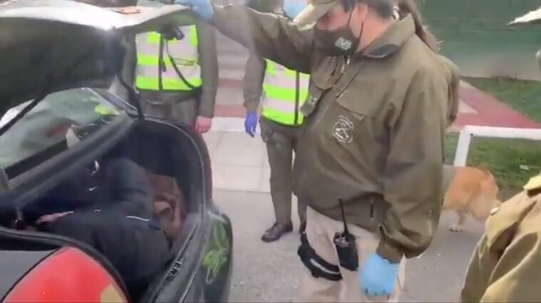 Hombre en maletero de un taxi