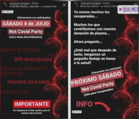 La invitación a la fiesta difundida en Instagram. Fuente: Captura TN