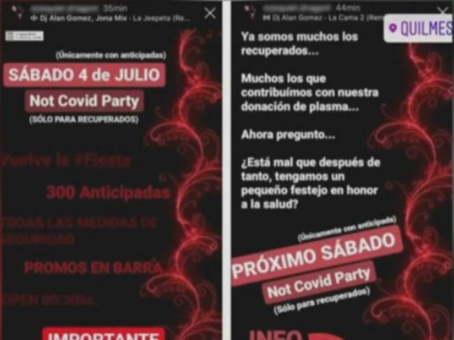 La invitación a la fiesta difundida en Instagram. Fuente: Captura TN
