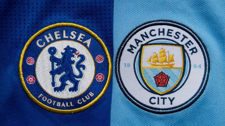 MANCHESTER, ENGLAND - APRIL 27: The Chelsea and Manchester City club crests on first team home shirts on April 27, 2020 in Manchester, England (Photo by Visionhaus)