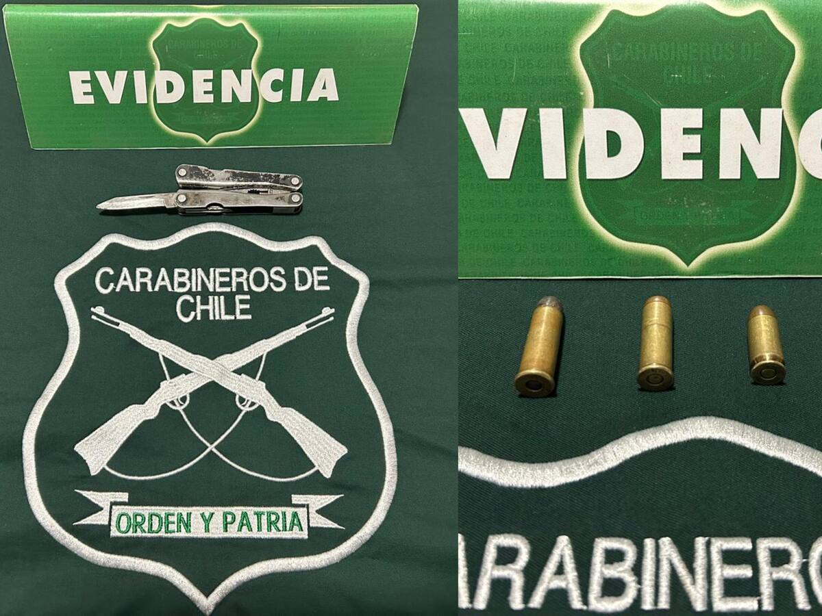 Escondía munición en un calcetín: detienen a sujeto que portaba un arma blanca en La Reina