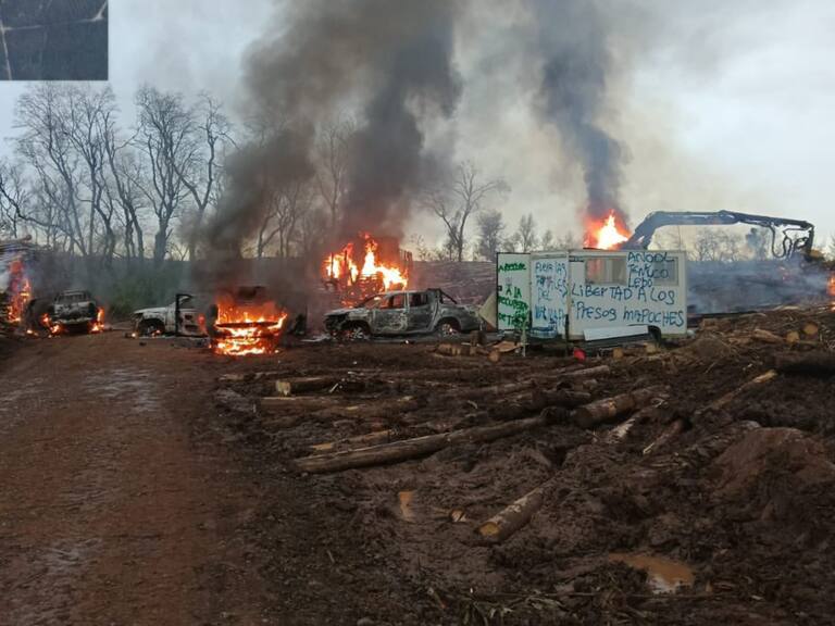 Atentado en el Biobío: ataque incendiario destruye maquinaria en faena forestal entre Mulchén y Collipulli