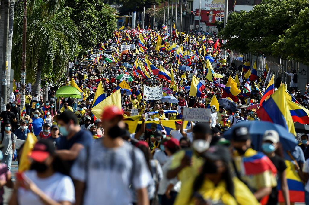 Masiva manifestación en contra del gobierno de Iván Duque en Cali